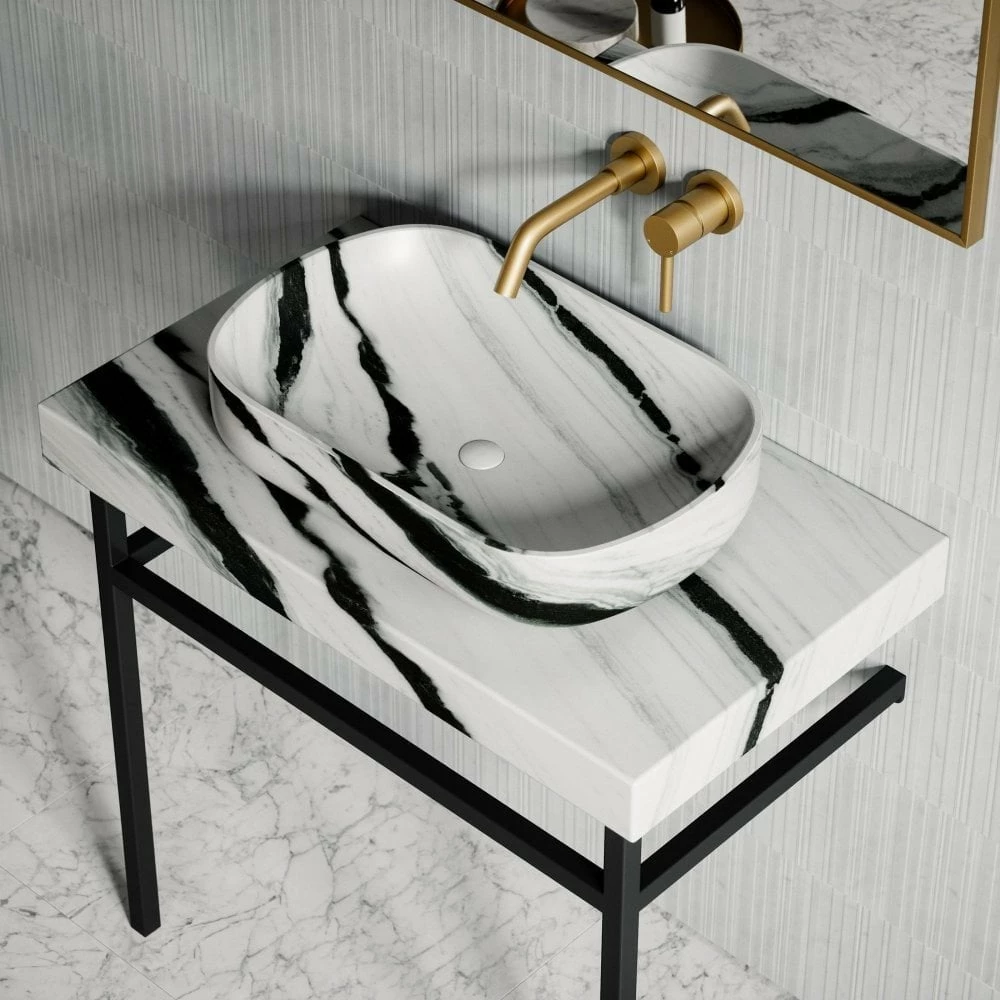 Lomazzo Countertop Vanity Unit Panda Marble 800mm 7 Lomazzo Countertop Vanity Unit Panda Marble 800mm - Image 5