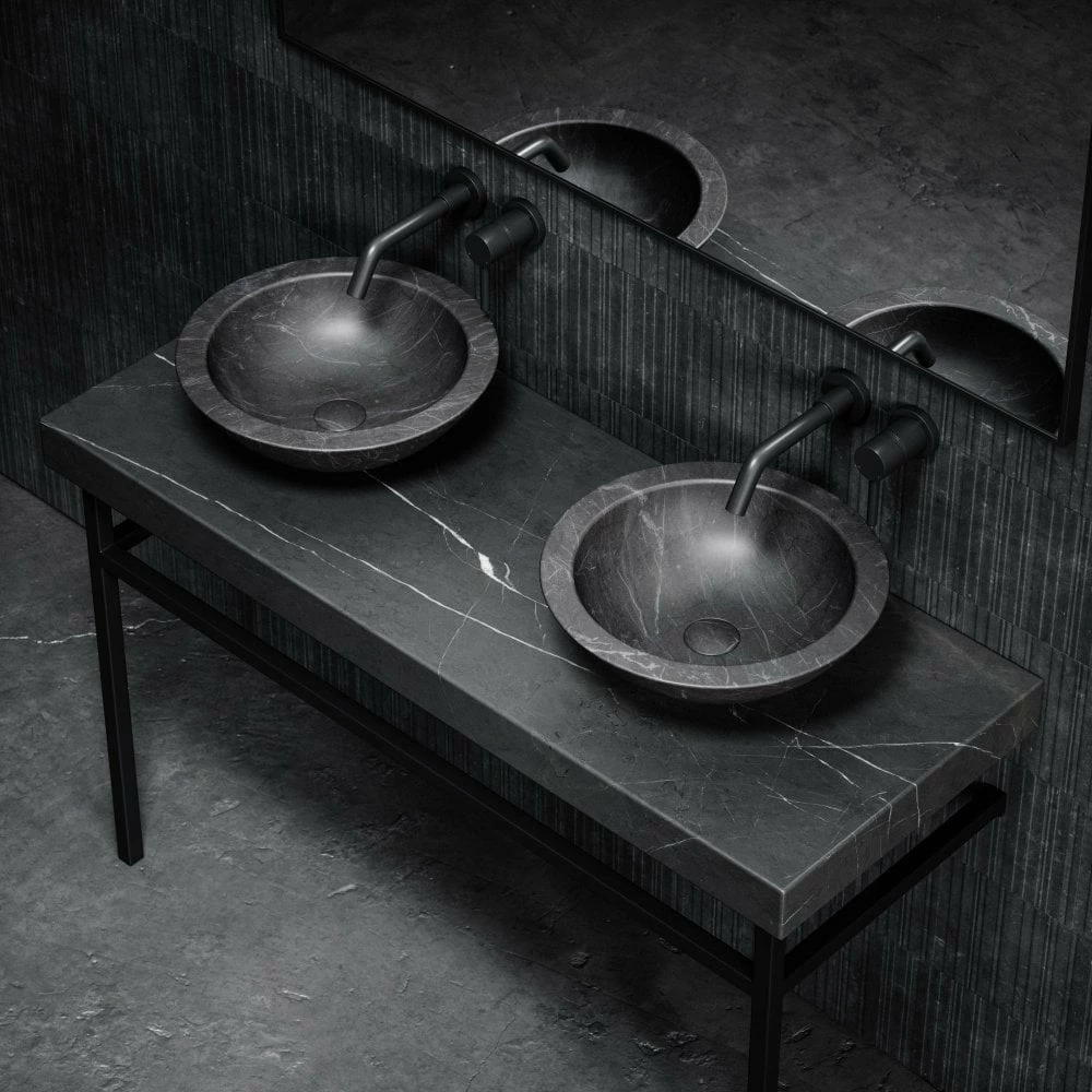 Lomazzo Countertop Vanity Unit Pietra Grey Marble 1200mm 4 Lomazzo Countertop Vanity Unit Pietra Grey Marble 1200mm - Image 2