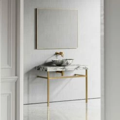 Lomazzo Gold Countertop Vanity Unit Arabescato Marble 1000mm -LUSSO STONE Sales lomazzo gold countertop vanity unit arabescato marble 1000mm p5642 34719 zoom