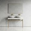 Lomazzo Gold Countertop Vanity Unit Carrara Marble 1200mm