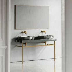 Lomazzo Gold Countertop Vanity Unit Panda Marble 1400mm -LUSSO STONE Sales lomazzo gold countertop vanity unit panda marble 1400mm p5648 34695 zoom