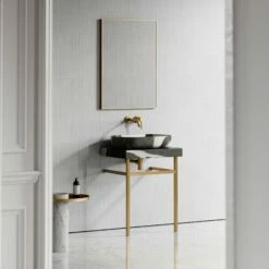 Lomazzo Gold Countertop Vanity Unit Panda Marble 600mm -LUSSO STONE Sales lomazzo gold countertop vanity unit panda marble 600mm p5632 34683 zoom