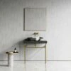 Lomazzo Gold Countertop Vanity Unit Panda Marble 800mm