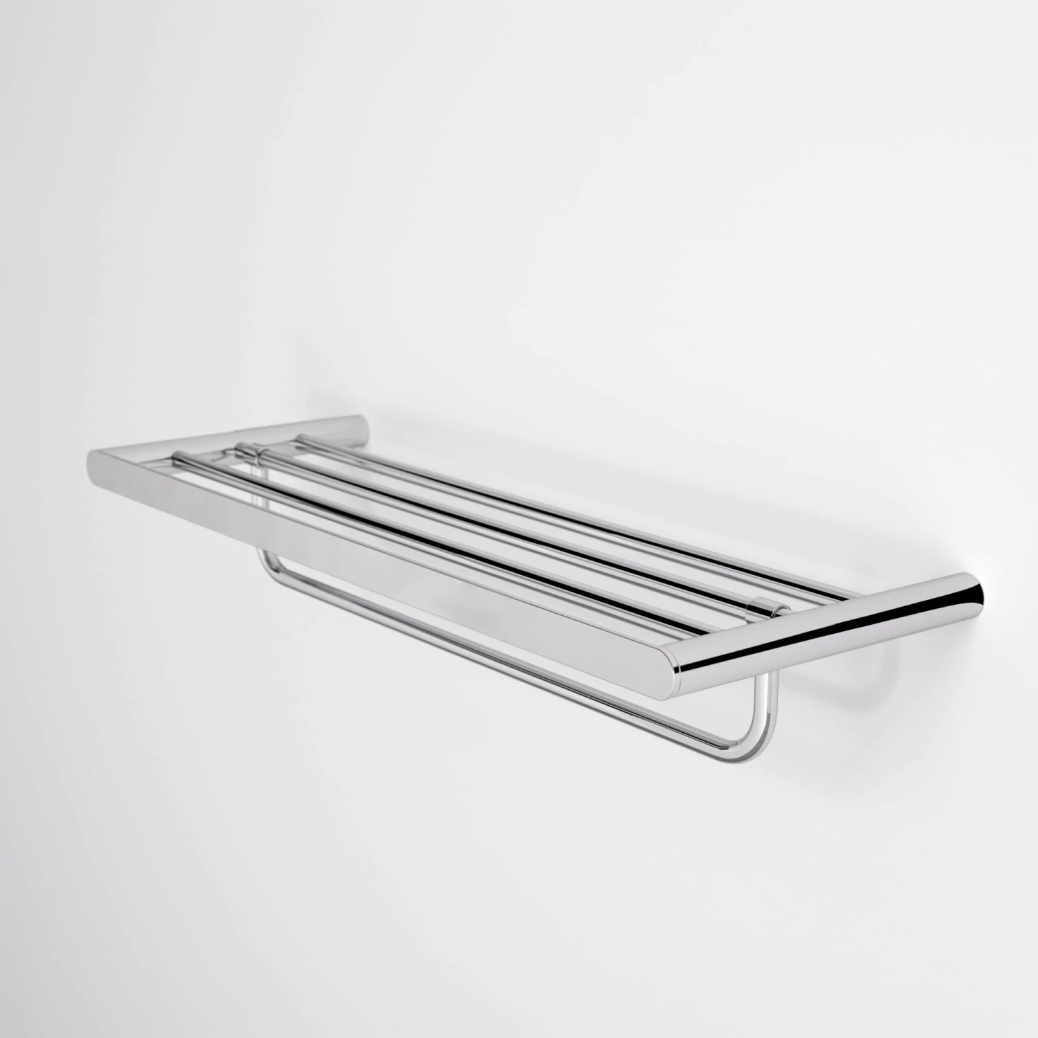 Lusso Chrome Luxe Towel Shelf With Rail 600mm 5 Lusso Chrome Luxe Towel Shelf With Rail 600mm - Image 3