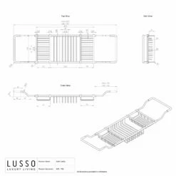 Lusso Decor Matte Black Bath Caddy Rack (730-820mm) -LUSSO STONE Sales lusso decor matte black bath caddy rack 730 820mm p3859 24690 zoom