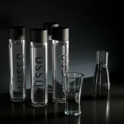 Lusso Refillable Glass Water Bottle (4 Pack)