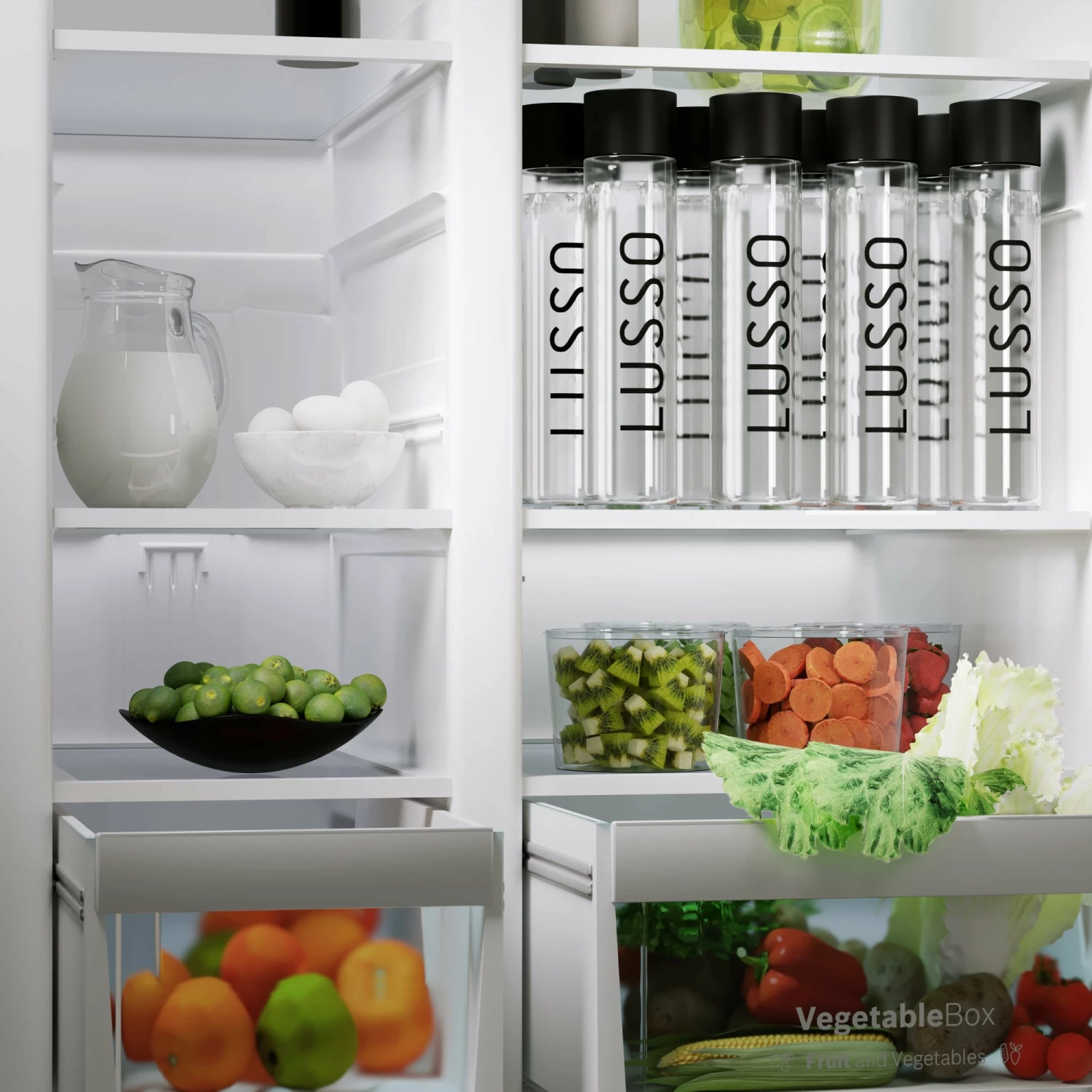 Lusso Refillable Glass Water Bottle (4 Pack) 4 Lusso Refillable Glass Water Bottle (4 Pack) - Image 2