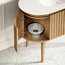 Lusso Regent Curved Oak Vanity Unit 1200mm -LUSSO STONE Sales lusso regent curved oak vanity unit 1200mm p6593 41768 zoom