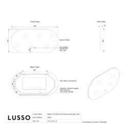 Lusso Regent Oval Mirror With Demister And Light 1200mm -LUSSO STONE Sales lusso regent oval mirror with demister and light 1200mm p6609 41799 zoom