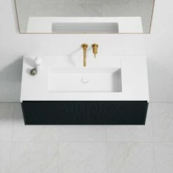 Luv Fluted Vanity Unit With Stone Basin (Matte Blue 1200mm) -LUSSO STONE Sales luv fluted vanity unit with stone basin matte blue 1200mm p3163 21690 zoom