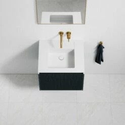 Luv Fluted Vanity Unit With Stone Basin (Matte Blue 600mm) -LUSSO STONE Sales luv fluted vanity unit with stone basin matte blue 600mm p3156 21687 zoom