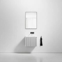 Luv Fluted Vanity Unit With Stone Basin (Matte White 600mm)