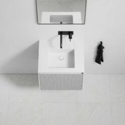 Luv Fluted Vanity Unit With Stone Basin (Matte White 600mm) -LUSSO STONE Sales luv fluted vanity unit with stone basin matte white 600mm p3155 21679 zoom