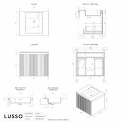Luv Fluted Vanity Unit With Stone Basin (Matte White 600mm) -LUSSO STONE Sales luv fluted vanity unit with stone basin matte white 600mm p3155 40413 zoom