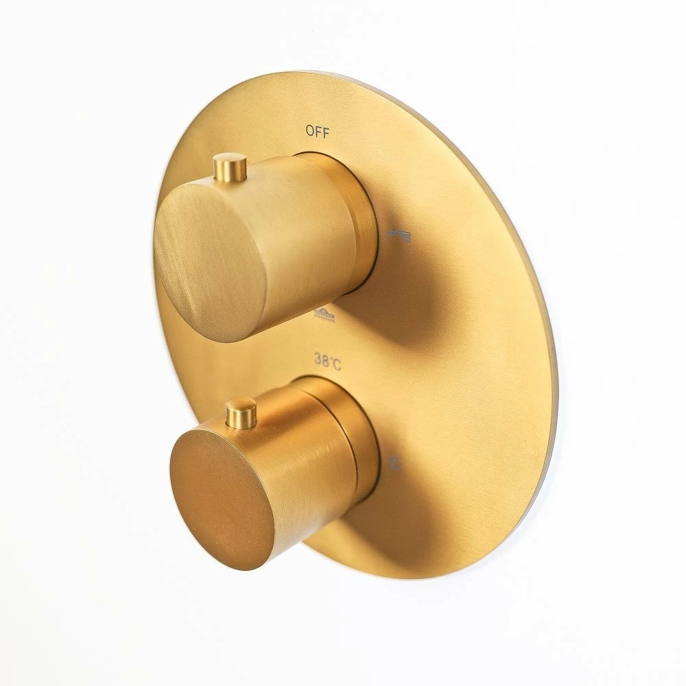 Luxe Brushed Gold 3 Way Thermostatic Shower With Handheld Shower & Bath Spout 5 Luxe Brushed Gold 3 Way Thermostatic Shower With Handheld Shower & Bath Spout - Image 4