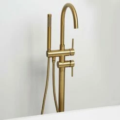 Luxe Brushed Gold Floorstanding Bath Shower Mixer Tap -LUSSO STONE Sales luxe brushed gold floorstanding bath shower mixer tap p1351 12772 image