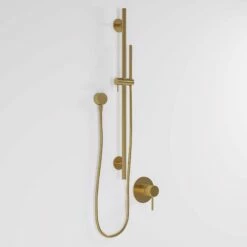 Luxe Brushed Gold Shower & Riser Kit
