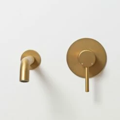 Luxe Brushed Gold Wall Mounted Bath Mixer Tap