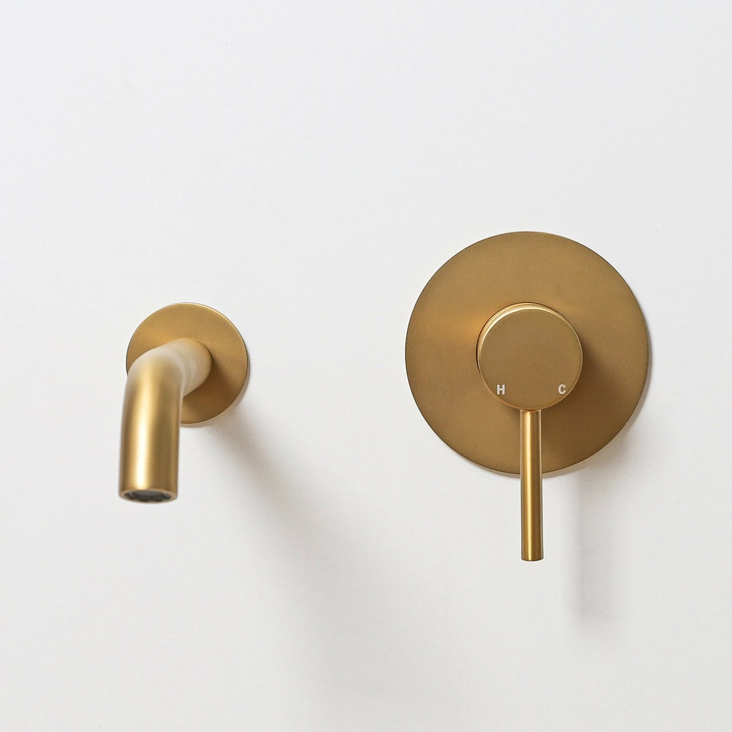 Luxe Brushed Gold Wall Mounted Bath Mixer Tap 3 Luxe Brushed Gold Wall Mounted Bath Mixer Tap
