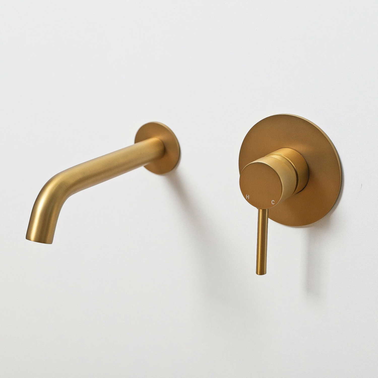 Luxe Brushed Gold Wall Mounted Bath Mixer Tap 5 Luxe Brushed Gold Wall Mounted Bath Mixer Tap - Image 3