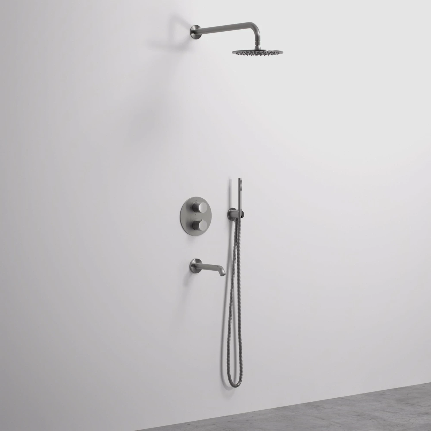 Luxe Brushed Stainless 3 Way Thermostatic Shower With Handheld Shower & Bath Spout 6 Luxe Brushed Stainless 3 Way Thermostatic Shower With Handheld Shower & Bath Spout - Image 4