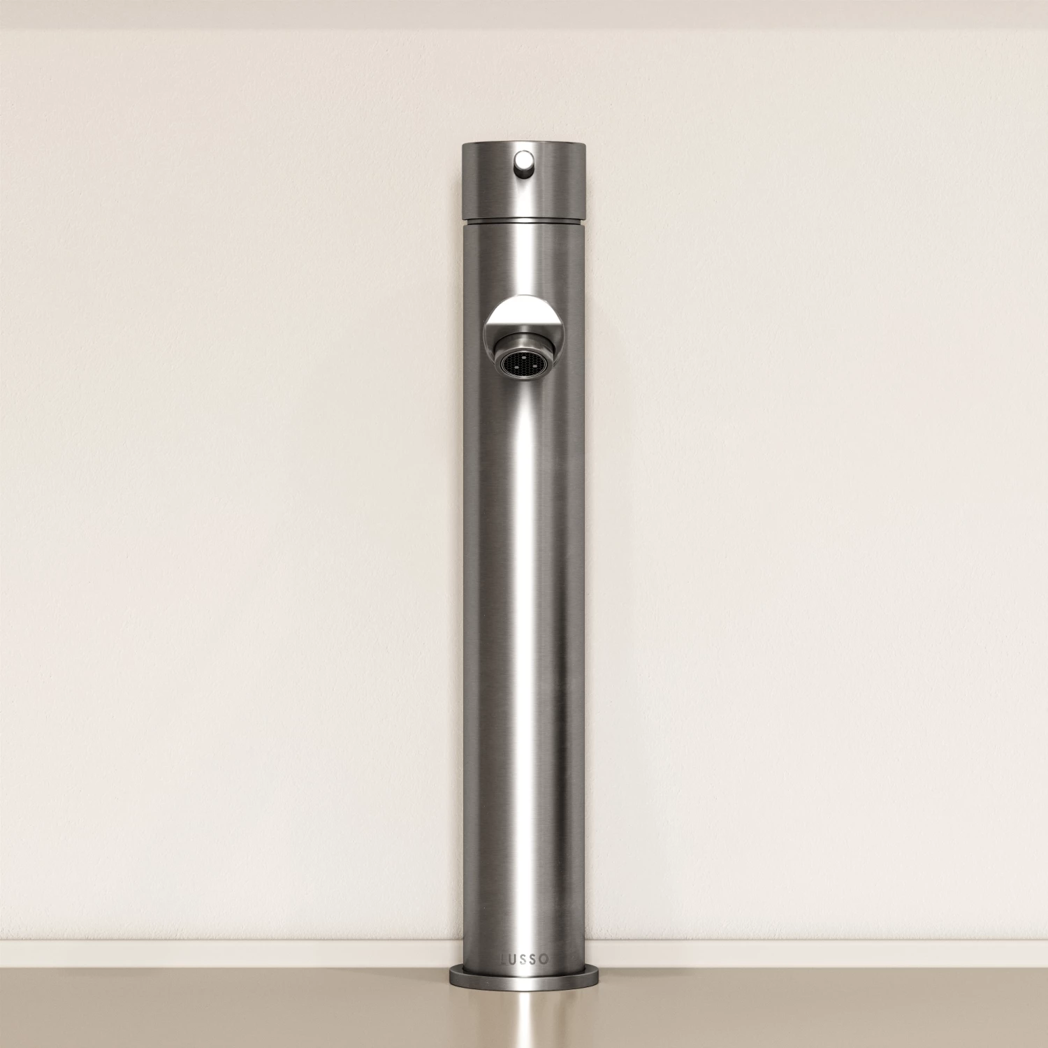 Luxe Brushed Stainless Basin Tall Monobloc Basin Mixer Tap 4 Luxe Brushed Stainless Basin Tall Monobloc Basin Mixer Tap - Image 2