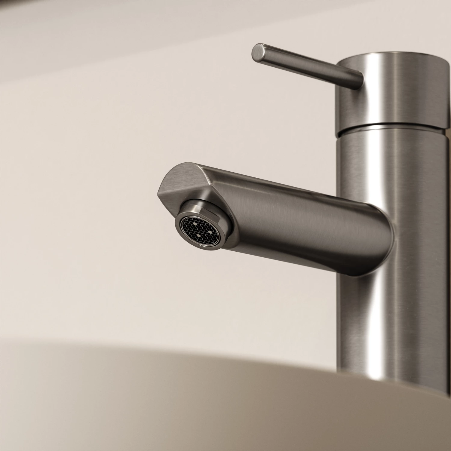 Luxe Brushed Stainless Basin Tall Monobloc Basin Mixer Tap 5 Luxe Brushed Stainless Basin Tall Monobloc Basin Mixer Tap - Image 3