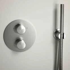 Luxe Brushed Stainless Thermostatic Shower With Handheld Shower -LUSSO STONE Sales luxe brushed stainless thermostatic shower with handheld shower p754 5474 zoom