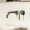 Luxe Brushed Stainless Wall Mounted Basin Mixer Tap V1 -LUSSO STONE Sales luxe brushed stainless wall mounted basin mixer tap v1 p1093 45991 zoom