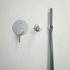 Luxe Brushed Stainless Wall Mounted Bath Shower Mixer Tap
