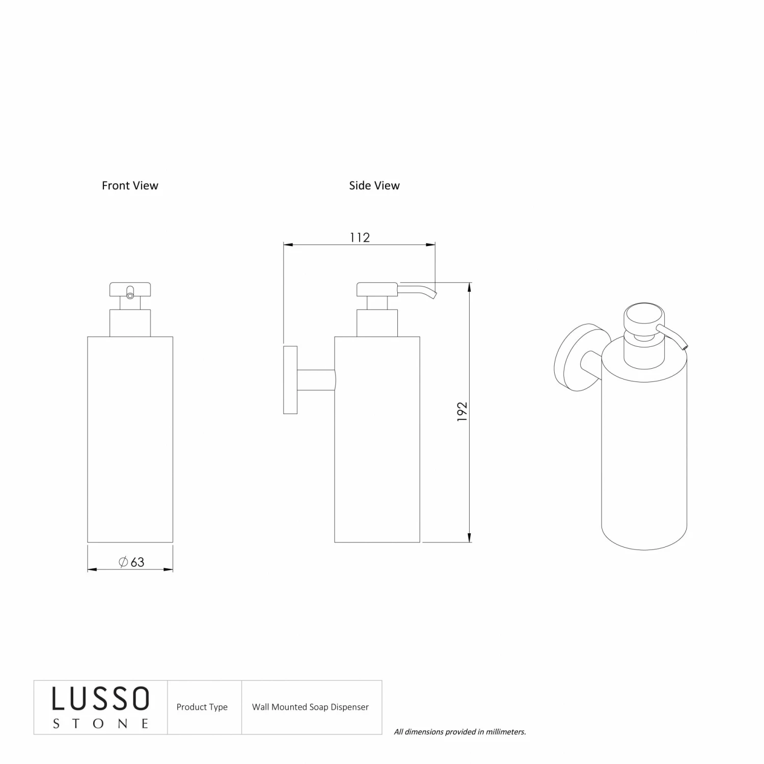 Luxe Brushed Stainless Wall Mounted Soap Dispenser 6 Luxe Brushed Stainless Wall Mounted Soap Dispenser - Image 4