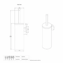 Luxe Brushed Stainless Wall Mounted Toilet Brush -LUSSO STONE Sales luxe brushed stainless wall mounted toilet brush p1303 14725 zoom