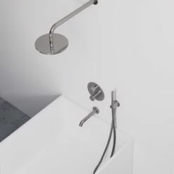 Luxe Chrome 3 Way Thermostatic Shower With Handheld Shower & Bath Spout -LUSSO STONE Sales luxe chrome 3 way thermostatic shower with handheld shower bath spout p1244 7571 zoom
