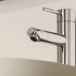 Luxe Chrome Basin Tall Monobloc Mixer Tap -LUSSO STONE Sales luxe chrome basin tall monobloc mixer tap p145 45502 zoom