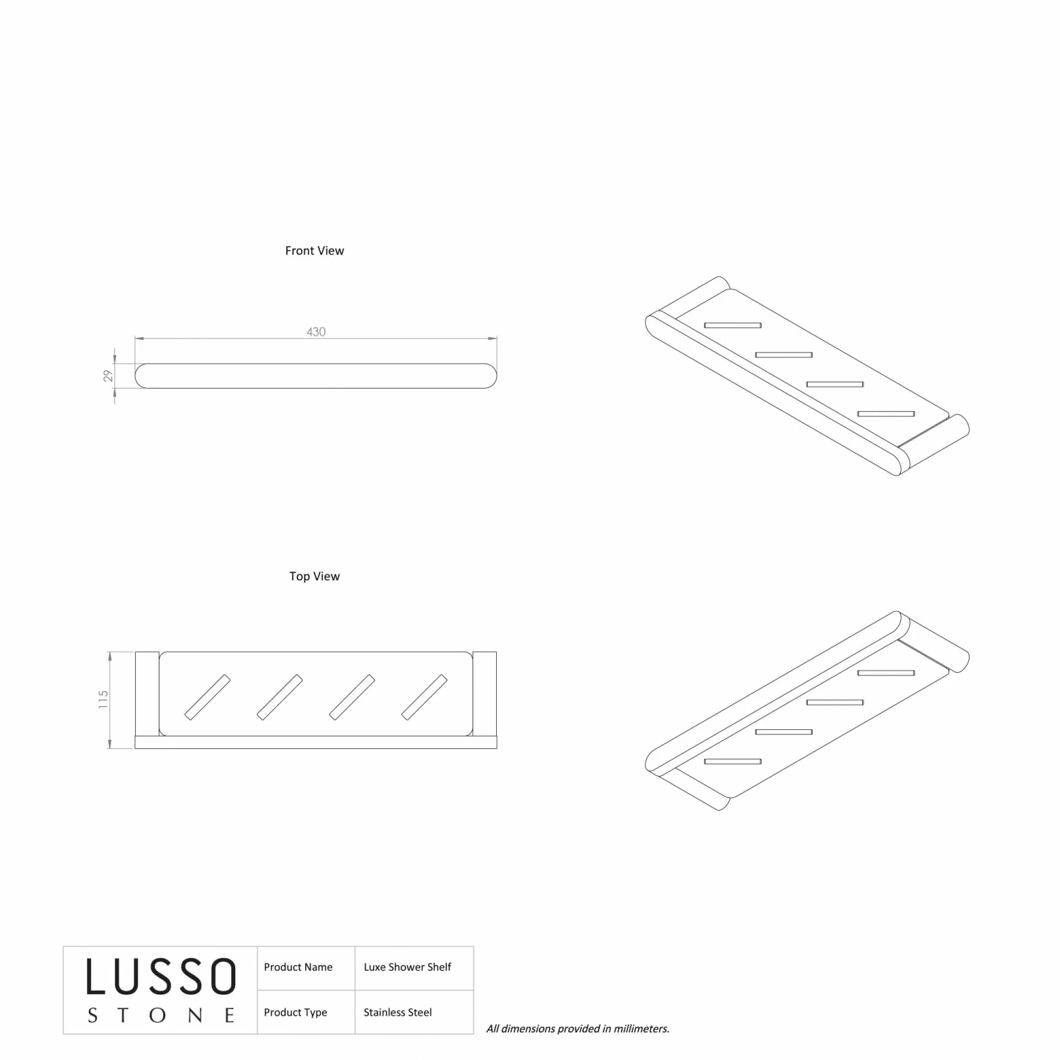 Luxe Chrome Bathroom Shower Storage Shelf 5 Luxe Chrome Bathroom Shower Storage Shelf - Image 3