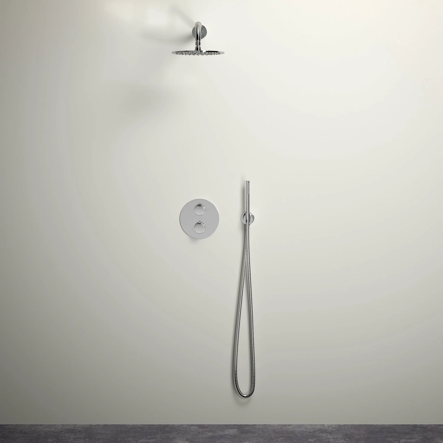 Luxe Chrome Thermostatic Shower With Handheld Shower 3 Luxe Chrome Thermostatic Shower With Handheld Shower