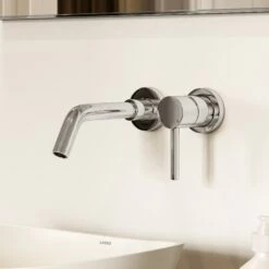 Luxe Chrome Wall Mounted Basin Mixer Tap V1