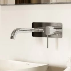 Luxe Chrome Wall Mounted Basin Mixer Tap V2