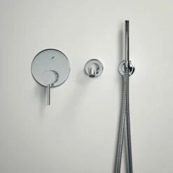 Luxe Chrome Wall Mounted Bath Shower Mixer Tap