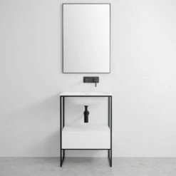 Luxe Matte Black Mirror 600mm