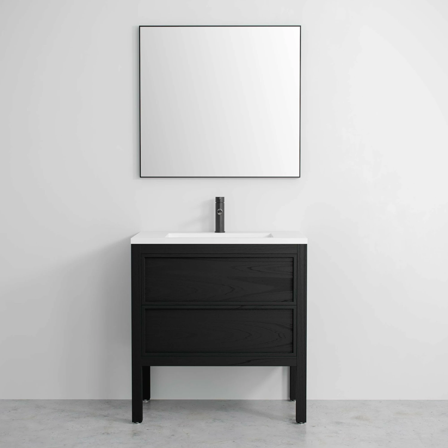 Luxe Matte Black Mirror 700mm 3 Luxe Matte Black Mirror 700mm