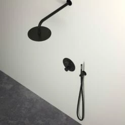 Luxe Matte Black Thermostatic Shower With Handheld Shower -LUSSO STONE Sales luxe matte black thermostatic shower with handheld shower p511 5466 zoom