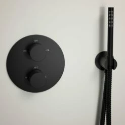 Luxe Matte Black Thermostatic Shower With Handheld Shower -LUSSO STONE Sales luxe matte black thermostatic shower with handheld shower p511 5467 zoom