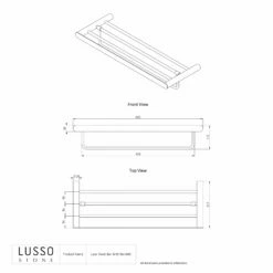 Luxe Matte Black Towel Shelf With Rail 600mm -LUSSO STONE Sales luxe matte black towel shelf with rail 600mm p980 14621 zoom