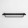Luxe Matte Black Towel Shelf With Rail 600mm
