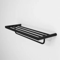 Luxe Matte Black Towel Shelf With Rail 600mm -LUSSO STONE Sales luxe matte black towel shelf with rail 600mm p980 5938 zoom