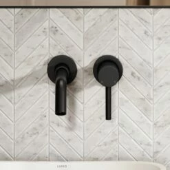 Luxe Matte Black Wall Mounted Basin Mixer Tap V1 -LUSSO STONE Sales luxe matte black wall mounted basin mixer tap v1 p973 45981 zoom