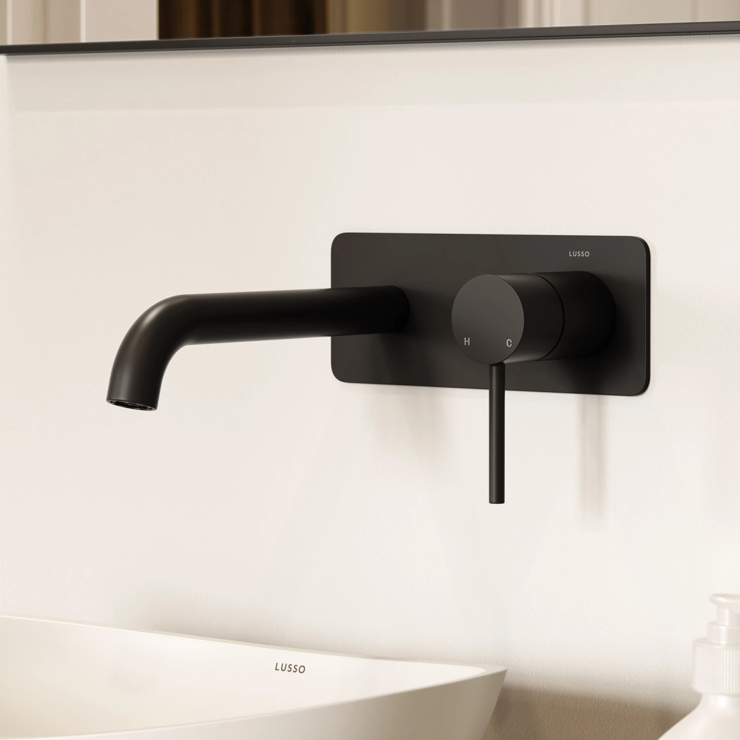 Luxe Matte Black Wall Mounted Basin Mixer Tap V2 3 Luxe Matte Black Wall Mounted Basin Mixer Tap V2