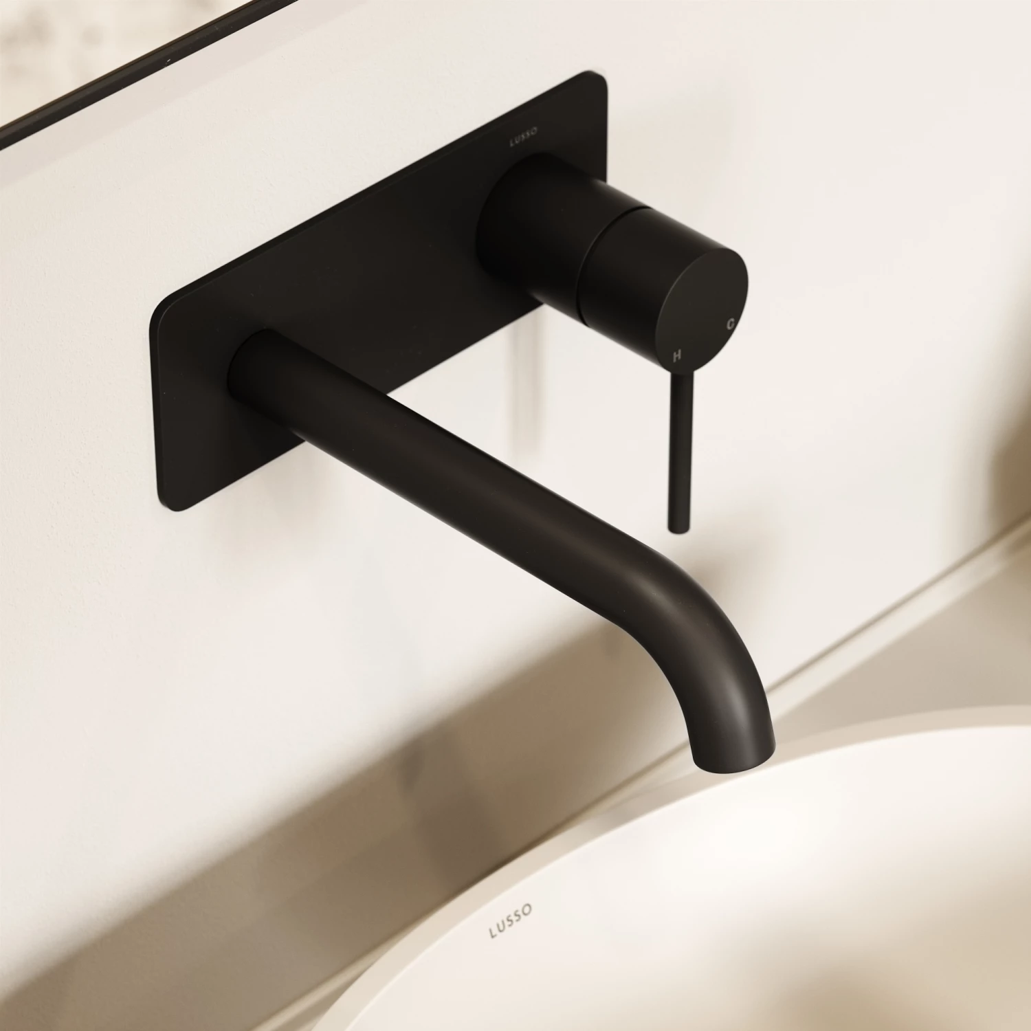 Luxe Matte Black Wall Mounted Basin Mixer Tap V2 5 Luxe Matte Black Wall Mounted Basin Mixer Tap V2 - Image 3
