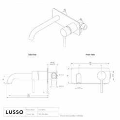 Luxe Matte Black Wall Mounted Basin Mixer Tap V2 11 Luxe Matte Black Wall Mounted Basin Mixer Tap V2 -LUSSO STONE Sales luxe matte black wall mounted basin mixer tap v2 p477 46395 zoom